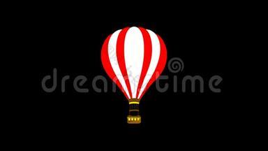 空气气球假日冒险图标线绘制动画透明矢量运动图形循环
